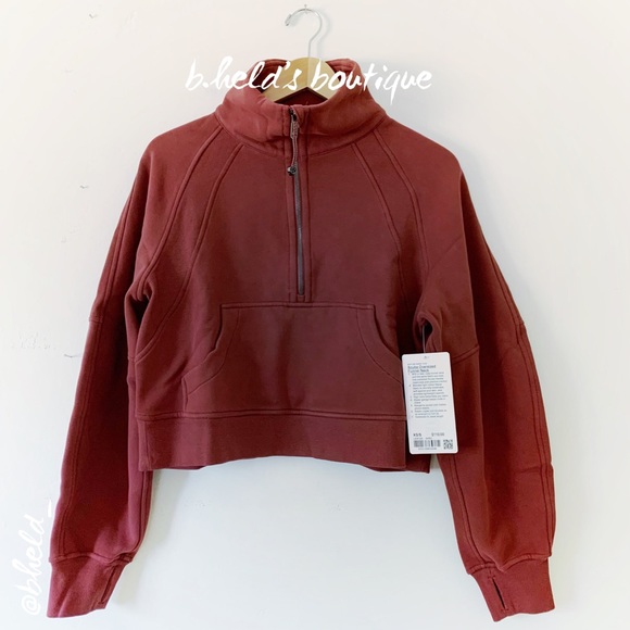 lululemon Scuba Oversized Funnel Neck Half-Zip in Smoky Red Size XS/S New NWT - Picture 1 of 14
